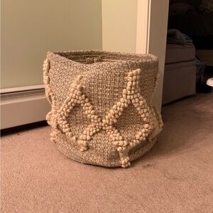 Pottery Barn Kids Woven Basket in gray, Tan and Cream large basket